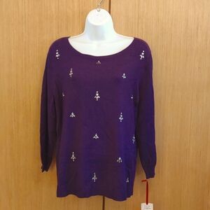 NWOT Ruby Rd. Purple Sweater SZ L